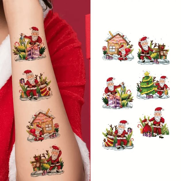Набор "Рождество и Новый год №2" из 30 детских временных тату по 9,5*5,5 см (tattoo-mini-set-christmas-30-2) - Фото 3 Набор "Рождество и Новый год №2" из 30 детских временных тату по 9,5*5,5 см (tattoo-mini-set-christmas-30-2) - изображение 3