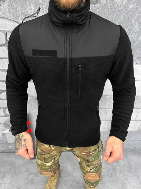 Тактическая флисовая кофта Fleece Polartec Jacket Black M - изображение 2