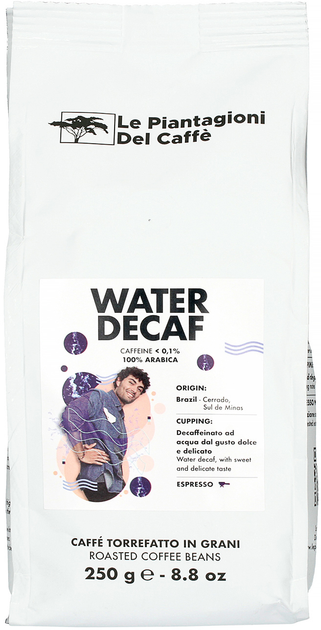 Kawa ziarnista Le Piantagioni del Caffe Water Decaf bezkofeinowa 250 g (8033959090961) - obraz 1