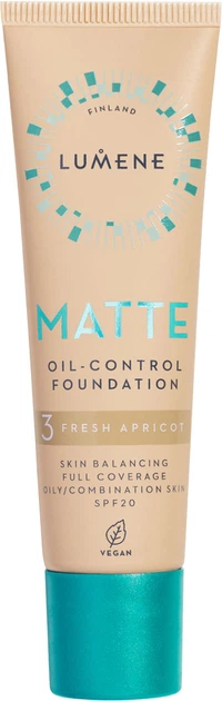 Матирующая тональная основа Lumene Matte Control Oil-Free Foundation SPF20 3 Fresh Apricot 30 мл (6412600847277) - Фото 1 Матирующая тональная основа Lumene Matte Control Oil-Free Foundation SPF20 3 Fresh Apricot 30 мл (6412600847277) - изображение 1