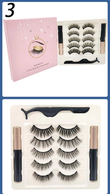 Набір вій Magnetic Eylashes 5 пар + 2 магнітні підводки + пінцет 003N - Фото 3 Набір вій Magnetic Eylashes 5 пар + 2 магнітні підводки + пінцет 003N - зображення 3
