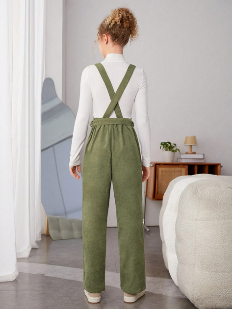 Подростковый полукомбинезон для девочки SHEIN GD-00082686 170 см Хаки (DN4012300001722) 