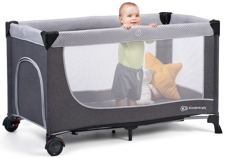 Кровать-манеж Kinderkraft Leody Grey (KCLEOD00GRY0000) (5902533917990) - зображення 9