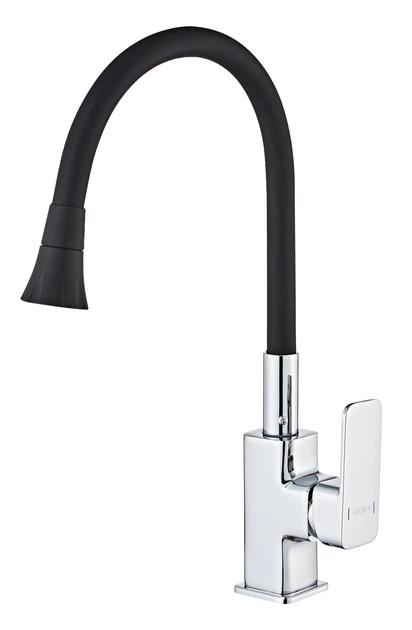 Смеситель для кухни с гибким изливом Globus Lux Milano GLM-0203LA-B01 однорычажный, латунь, черный - изображение 4