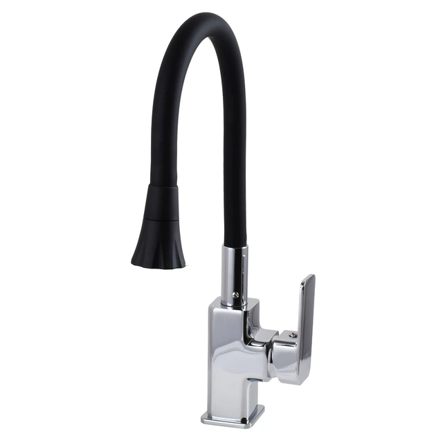 Смеситель для кухни с гибким изливом Globus Lux Milano GLM-0203LA-B01 однорычажный, латунь, черный - изображение 6
