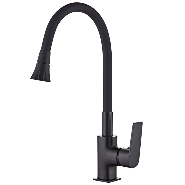 Cмеситель для кухни однорычажный с гибким изливом GLOBUS LUX Bonn GLB-0203SA-BB-B01 черный латунь 000028500 - Фото 2 Cмеситель для кухни однорычажный с гибким изливом GLOBUS LUX Bonn GLB-0203SA-BB-B01 черный латунь 000028500 - изображение 2