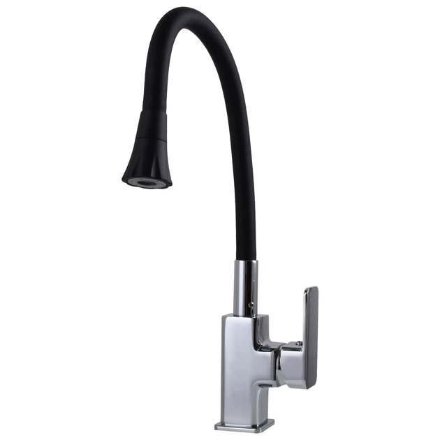 Смеситель для кухни с гибким изливом Globus Lux Milano GLM-0203LA-B01 однорычажный, латунь, черный - изображение 7