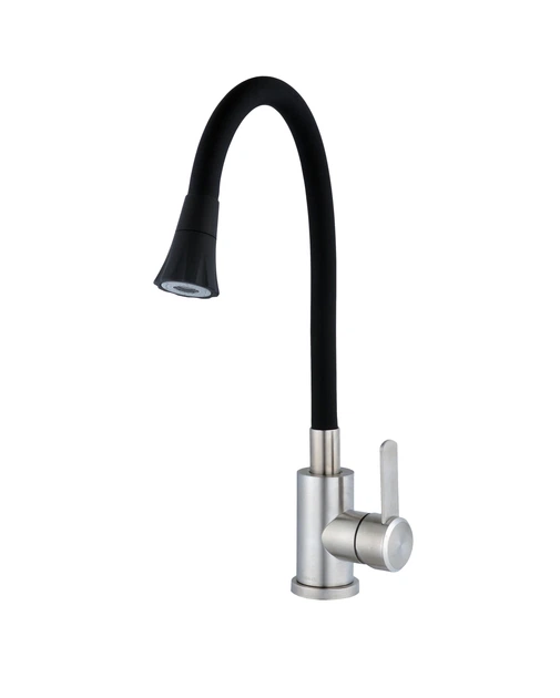 Смеситель для кухни с гибким изливом Globus Lux WIEN SBT2-203SA-B01 однорычажный, нержавейка, черный - изображение 5