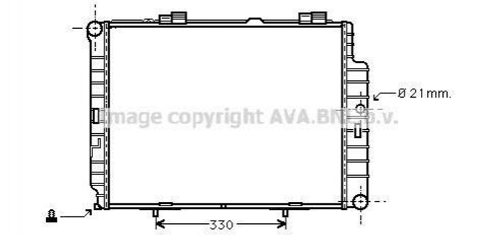 Радиатор охлаждения двигателя AVA COOLING MSA2287 Mercedes E-Class 2105005803, A2105005803 - изображение 1