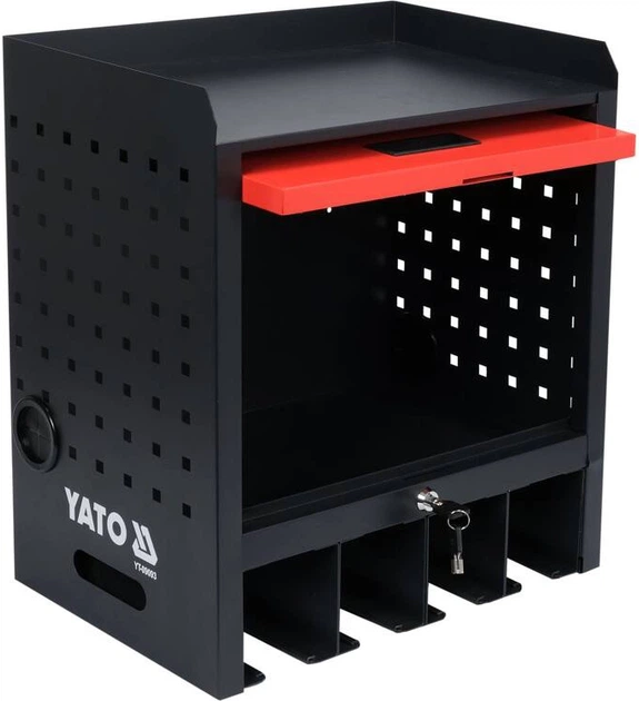 Шафа для електроінструменту YATO 4 гнізда, 2 ключі, 480x430x280 мм (YT-09093) - зображення 2