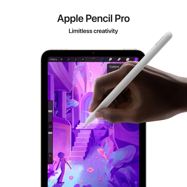Tablet Apple iPad mini 2024 Wi-Fi + Cellular 128GB Purple (MXPR3) - obraz 5