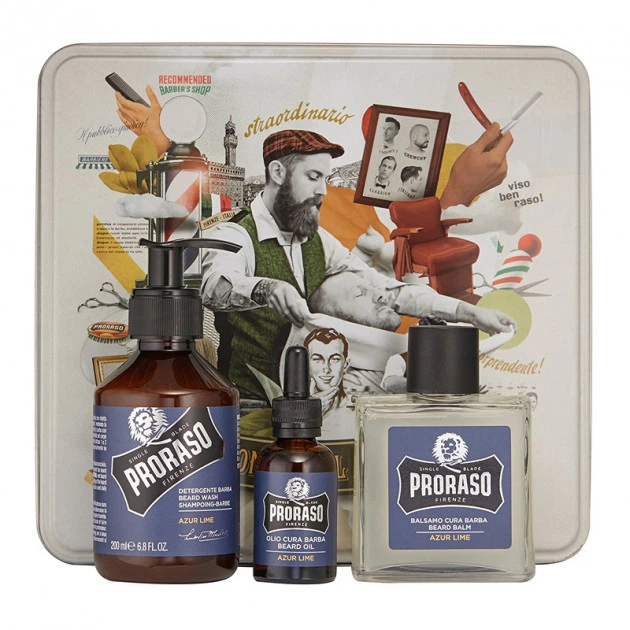 Подарунковий набір для догляду за бородою Proraso Beard Kit Azur & Lime. - Фото 2 Подарунковий набір для догляду за бородою Proraso Beard Kit Azur & Lime. - изображение 2
