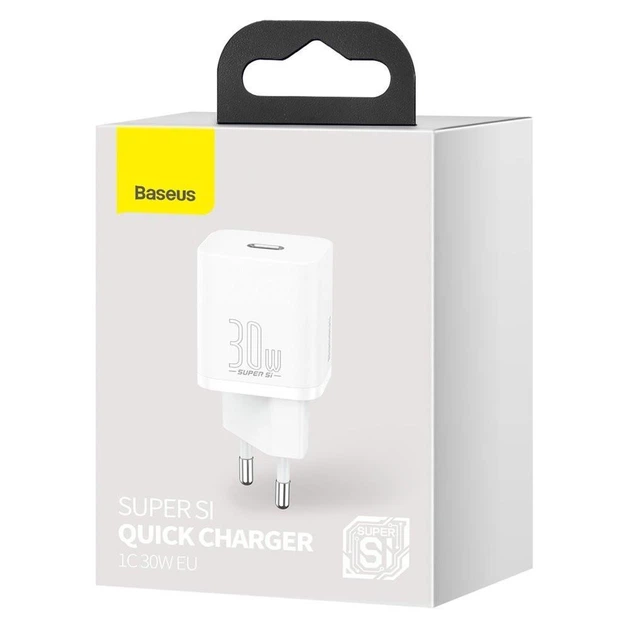 Сетевое зарядное устройство Baseus Quick Charger адаптер Type-C с быстрой зарядкой 30W, Белый - Фото 9 Сетевое зарядное устройство Baseus Quick Charger адаптер Type-C с быстрой зарядкой 30W, Белый - изображение 9