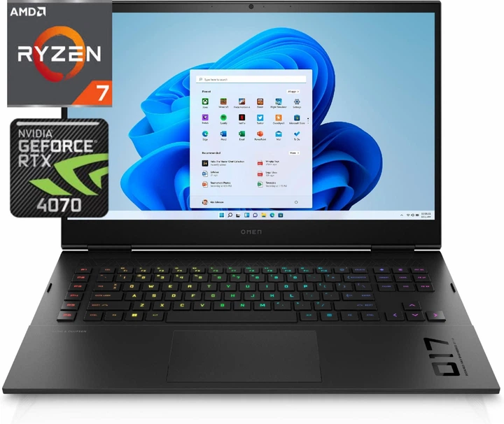 Ноутбук (2024) ігровий HP Omen 17 R7-8845HS/ 16GB / 1TB/ RTX4070 / 17.3" 240Hz WQHD - Фото 1 Ноутбук (2024) ігровий HP Omen 17 R7-8845HS/ 16GB / 1TB/ RTX4070 / 17.3" 240Hz WQHD - зображення 1