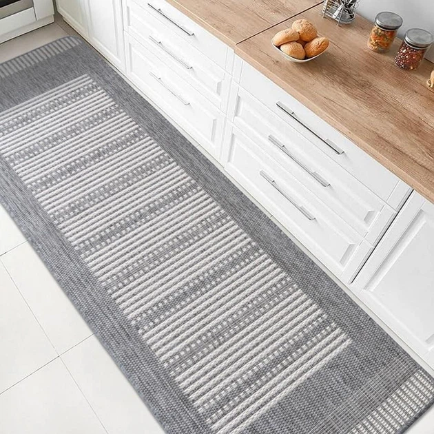 Безворсовий Килим на Гумовій основі на Кухню Kitchen 19245811 Сірий 67х200 см - Фото 1 Безворсовий Килим на Гумовій основі на Кухню Kitchen 19245811 Сірий 67х200 см - зображення 1