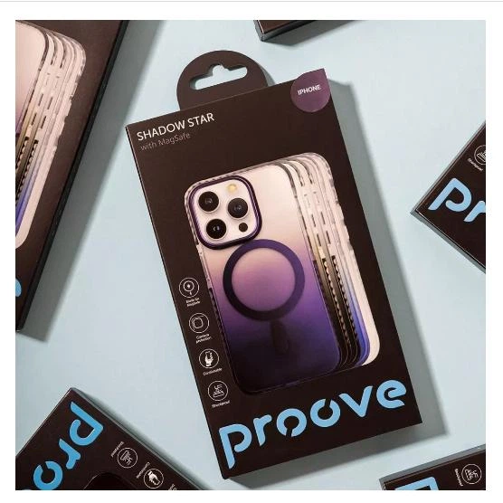Чохол Протиударний омбре градієнт Proove Shadow Star Case with Magnetic Ring iPhone 16 Gray - зображення 3