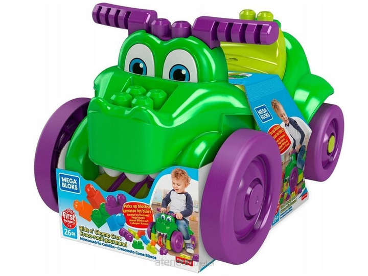 Jeździk Fisher-Price Mega Bloks, zjadacz klocków. - krokodyl (0887961761184) - obraz 1