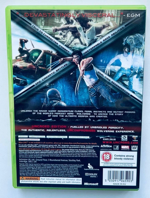 X-Men Origins Wolverine Uncaged Edition, английская версия - диск для Xbox 360, Б/У - Фото 2 X-Men Origins Wolverine Uncaged Edition, английская версия - диск для Xbox 360, Б/У - изображение 2