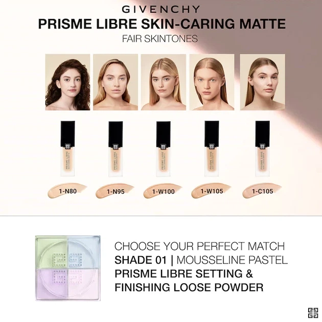 Тональная Основа Givenchy Prisme Libre Skin Caring Matte Foundation N150 30 Тестер - изображение 5