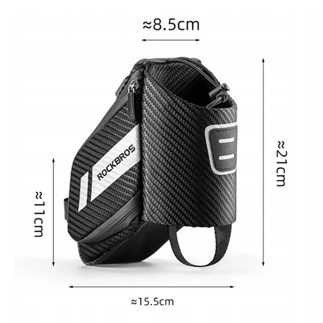 Велосумка Rockbros C32BK підсідельна з кишенею для пляшки 1.5 л Black (7683507142164) - зображення 9