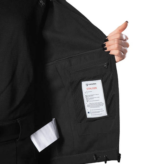 Демісезонна жіноча Куртка Camotec Stalker SoftShell чорна розмір 4XL - зображення 7