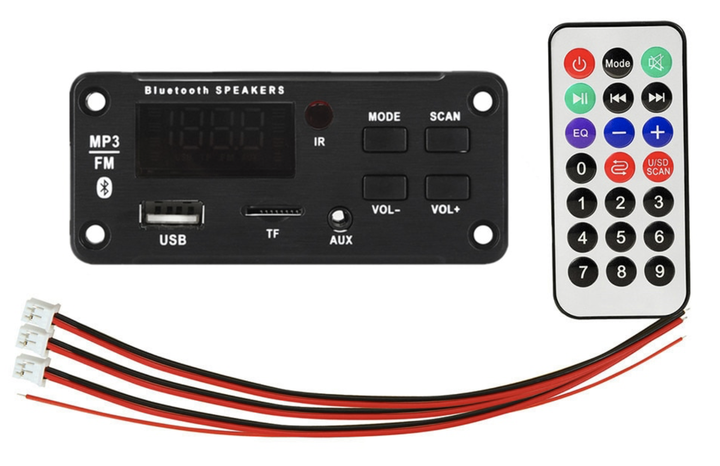 Аудиоплеер автомобильный 11-16В с Bluetooth 5.0 усилителем 2х25Вт - USB, MP3, WMA, WAV, FM, AUX, TF - изображение 2
