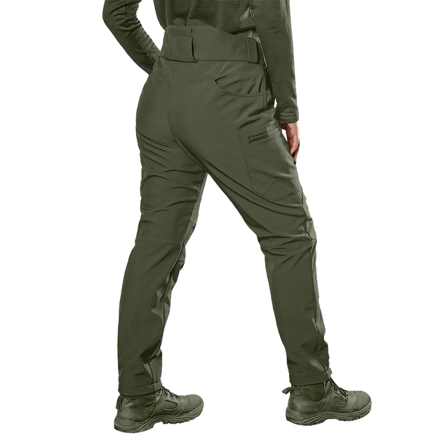 Зимние женские брюки Camotec SoftShell на микрофлисе олива размер M - изображение 2