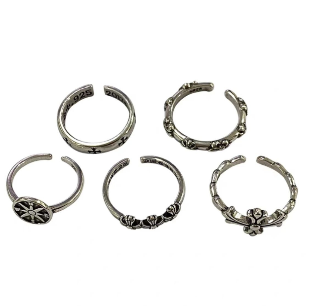 Набор колец в готическом стиле панк рок Fashion Jewelry 5шт (AN)263811 - изображение 2