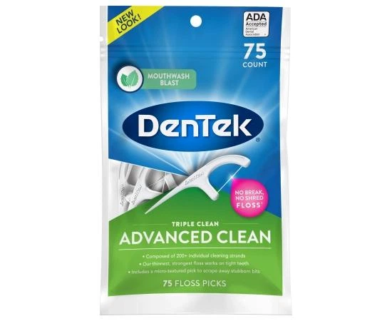 Флос-зубочистки DenTek Потрійне очищення 75 шт - Фото 1 Флос-зубочистки DenTek Потрійне очищення 75 шт - изображение 1