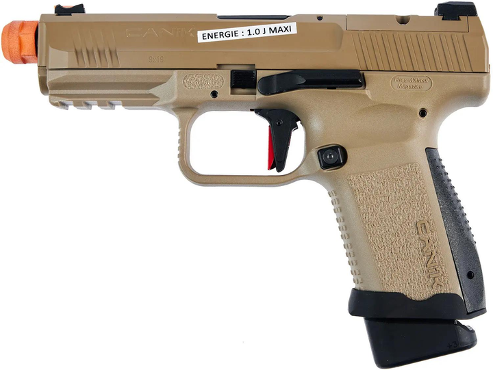 Пистолет страйкбольный Canik Air TP9 Elite Combat Blowback Green Gas кал. 6 мм ВВ. FDE - изображение 1