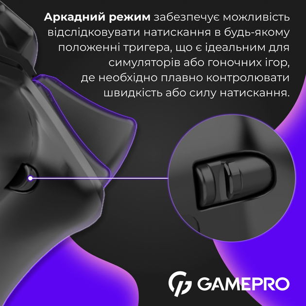 Бездротовий геймпад GamePro GPX13B 2.4G/BT 5.1/USB (Switch/PC/iOS/Android) RGB Black - зображення 5
