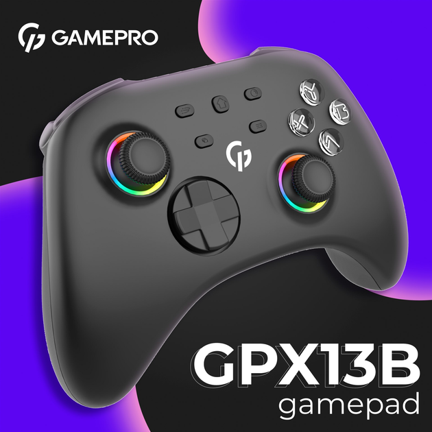 Бездротовий геймпад GamePro GPX13B 2.4G/BT 5.1/USB (Switch/PC/iOS/Android) RGB Black - зображення 16