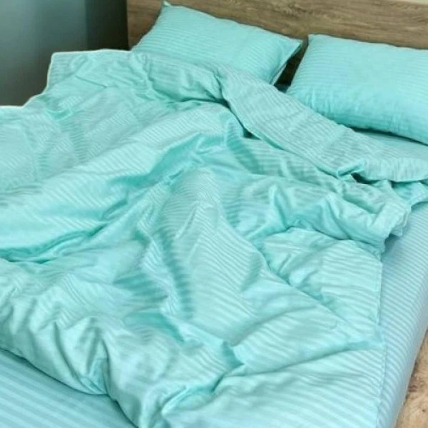Комплект постельного белья Евро MakSon Elegant Mint, страйп-сатин, 100% хлопок (015-1200220С) - изображение 7