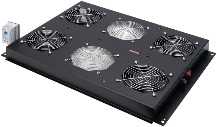Потолочный блок охлаждения для серверных шкафов Digitus Unique 4 x Fans Black (DN-19 FAN-4-SRV-B) - изображение 1
