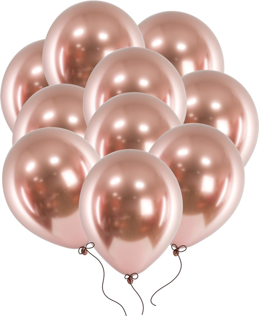 Balony PartyDeco Glossy 30 cm 50 szt Różowe złoto (5900779109971) - obraz 2