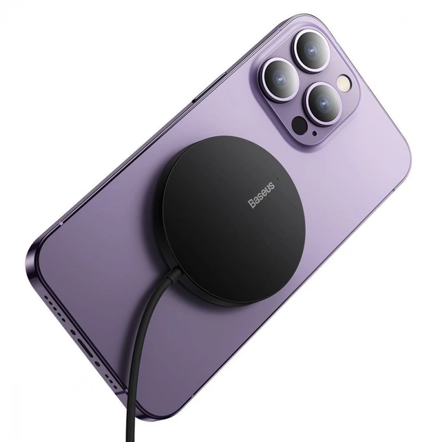 Бездротовий ЗП Baseus Simple Mini3 Magnetic Wireless Charger 15W purple - Фото 7 Бездротовий ЗП Baseus Simple Mini3 Magnetic Wireless Charger 15W purple - зображення 7
