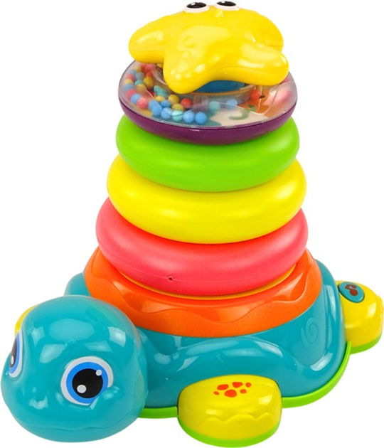Piramidka LEAN Toys 2 w 1 Żółw Jeżdżący (5905991014027) - obraz 3