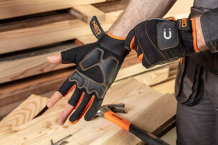 Рукавиці робочі захисні NEO Tools з магнітом без пальців розміром 10" GD014 (5907558462418) - зображення 7