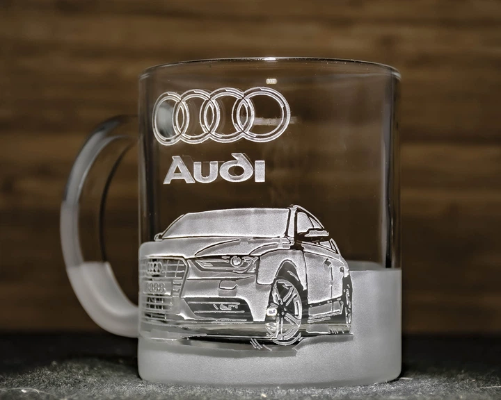 Чашка для чая и кофе с гравировкой автомобиля и логотипа Audi A4 Ауди - изображение 3