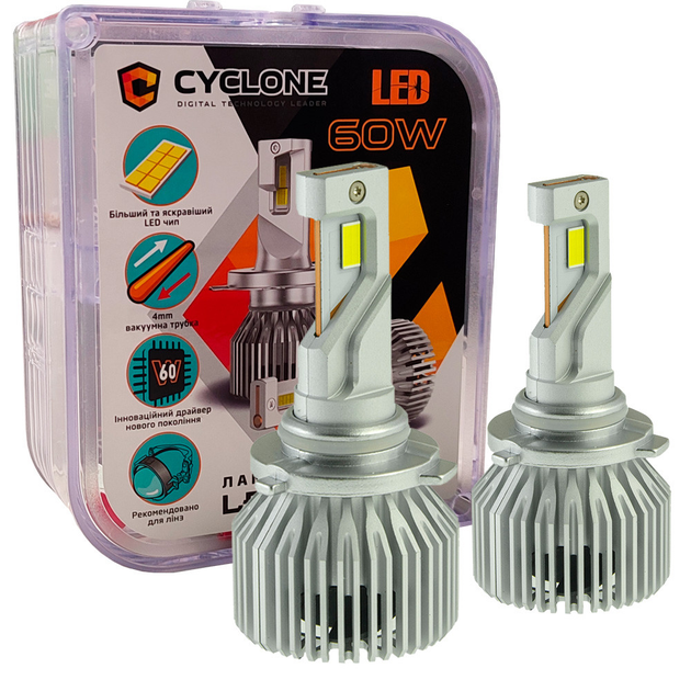Лампа світлодіодна для фар Cyclone LED Type 49 HB3 6000K 17500LM 2 шт ...