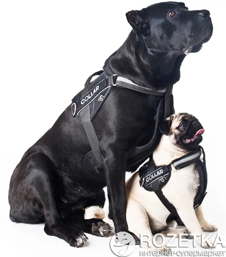 Шлея Collar DogExtreme Police N5 с фонариком 85-115 см Черная (07131) - изображение 3