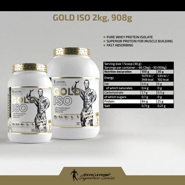 Протеин изолят Kevin Levrone Gold ISO 2000 g (Snikers) - изображение 3