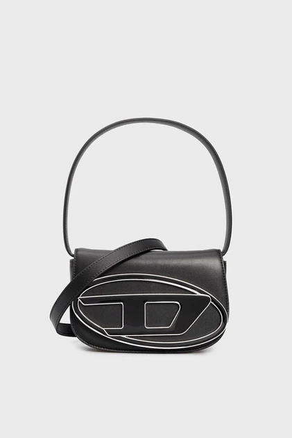DIESEL 1DR POD shoulder BAG ショルダーバッグ 1DR 1DR-Iconic shoulder bag in canvas and leather｜ブラック