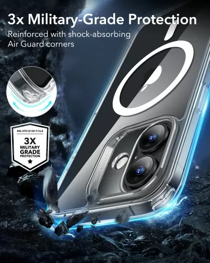 Прозрачный чехол ESR Classic Hybrid Case (HaloLock) Clear для iPhone 16 (1A7670102) - изображение 3