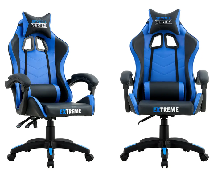 Комп'ютерне крісло екошкіра Extreme Series SPYDER синій для геймерів та роботи - зображення 2
