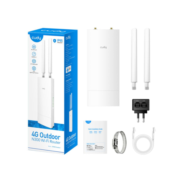 Маршрутизатор роутер Cudy LT400 Outdoor 4G LTE Cat 4 N300 Wi-Fi Router 2.4 ГГц White (LT400 Outdoor) - изображение 5