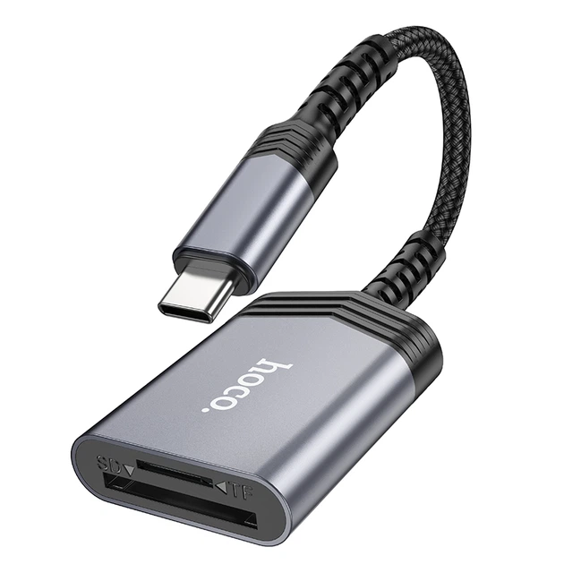 Кардридер HOCO UA25 2-in-1 card reader Type-C Metal Gray (6942007608862) - Фото 4 Кардридер HOCO UA25 2-in-1 card reader Type-C Metal Gray (6942007608862) - изображение 4