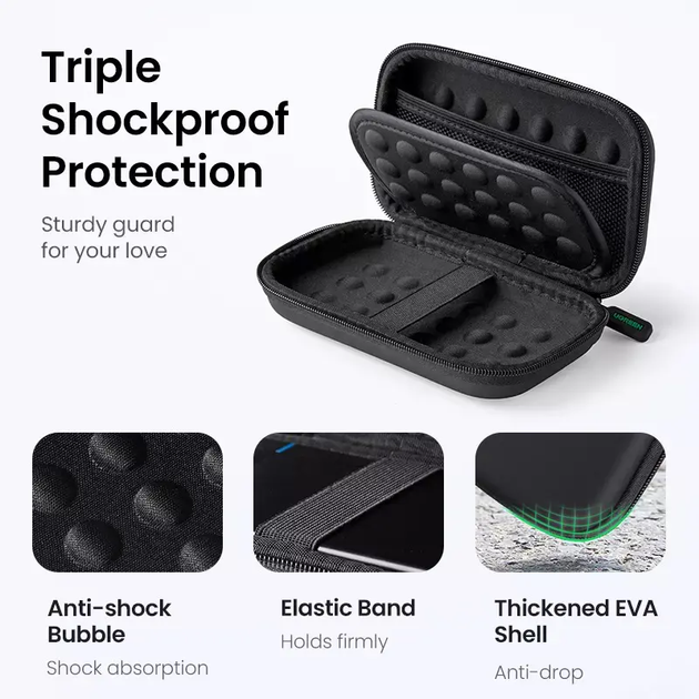 Органайзер для HDD UGREEN LP128 Hard Disk Storage Bag Large Size(UGR-50274) (UGR-50274) - изображение 4