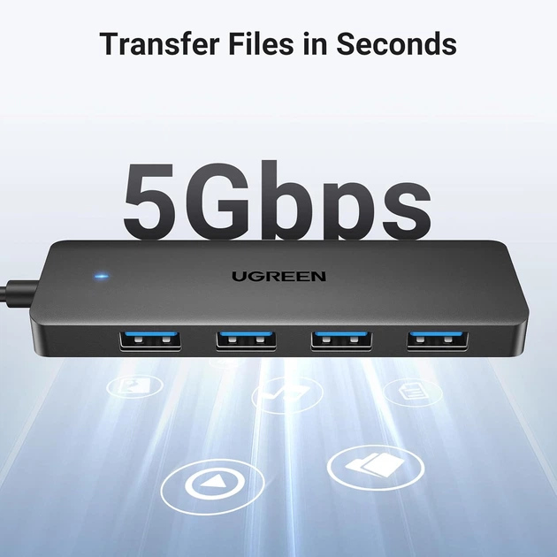 Хаб UGREEN 4-Port USB 3.0 Hub (UGR-35574) - Фото 4 Хаб UGREEN 4-Port USB 3.0 Hub (UGR-35574) - зображення 4