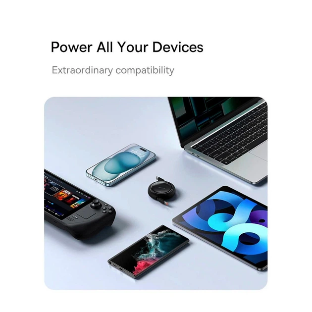 Кабель Baseus Free2Draw Mini Retractable Charging Cable Type-C to Type-C 100W 1m Galaxy Blue (P10364500311-00) - изображение 8